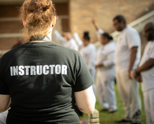 Photo of instructor teaching recruits